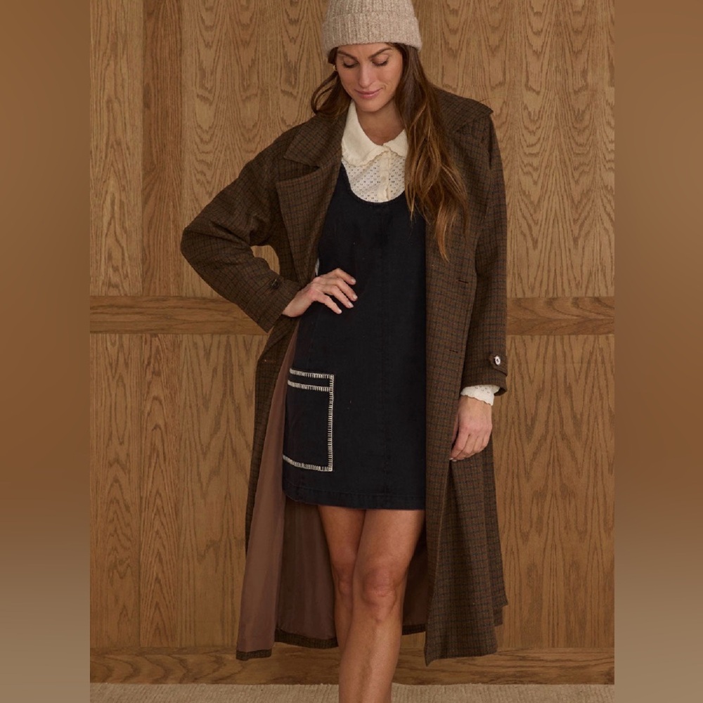 Rylee + Cru Trench Coat | Brown Plaid